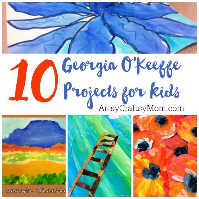 O'Keeffe's paintings make great inspiration for kids' art projects, so let's check out 10 of the best Georgia O'Keeffe projects for kids!