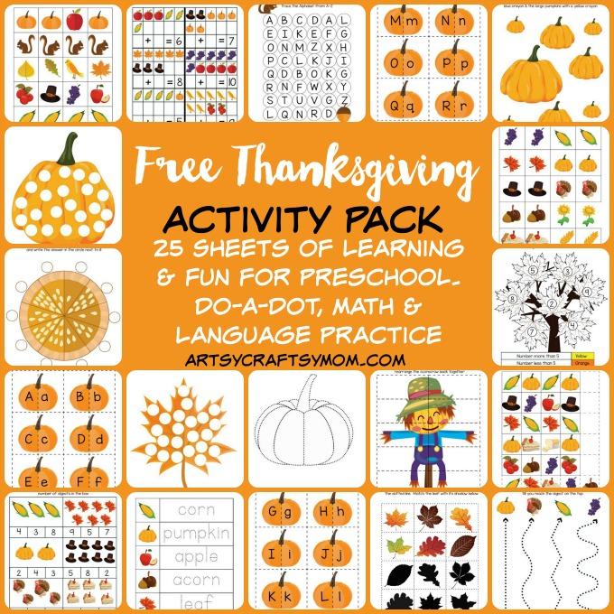 Free Thanksgiving Preschool Activity Pack for PreK / Kindergarten is perfect for Thanksgiving. 26 sheets of learning and fun. Free download