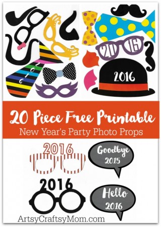 20 Free Printable New Year’s Photo Props