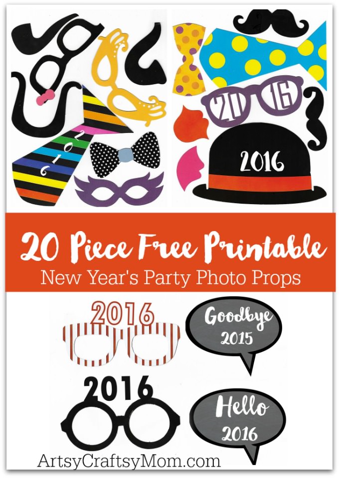 20 Free Printable New Year's Photo Props – celebrate the new year with friends and family with these adorable, free printables!. New Years Eve Photo Booth Props, New Years Party, Debonnaire Party, Photo Booths, Free Printable New Year Photo Props , New Year's Eve Party Ideas.