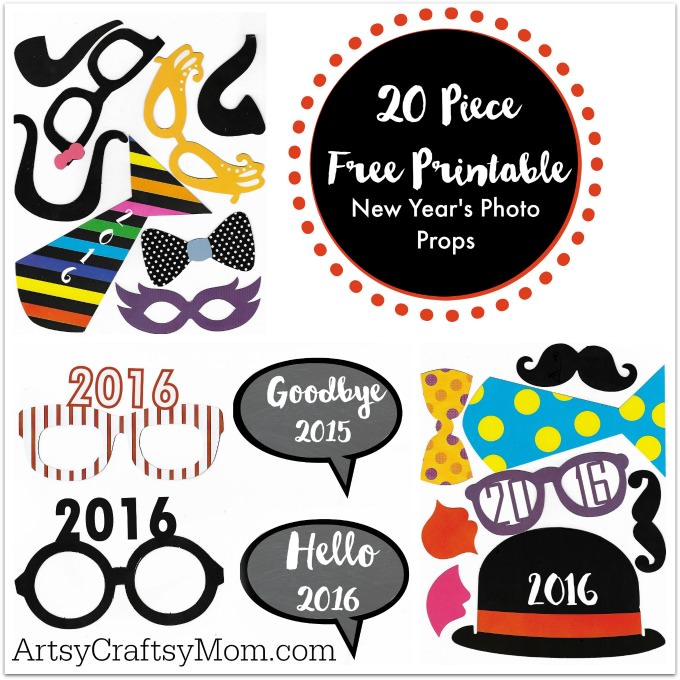 20 Free Printable New Year's Photo Props – celebrate the new year with friends and family with these adorable, free printables!