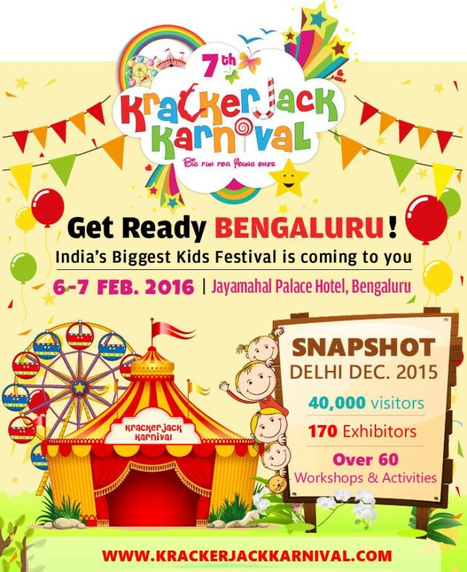 ArtsyCraftsyMom is the online partner for Krackerjack Karnival - India's biggest kids & family karnival, expo, fair & exhibition on 6th & 7th Feb Bangalore. 