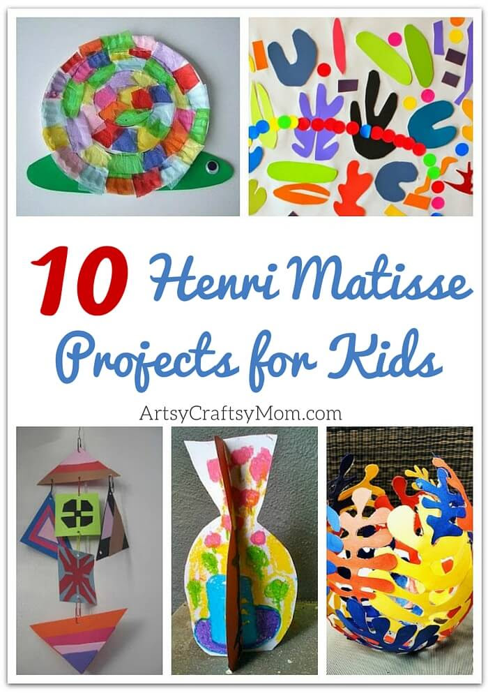 Top 10 Henri Matisse Projects for Kids - Art projects for elementary school. Paper collage, art appreciation& other projects to explore with kids