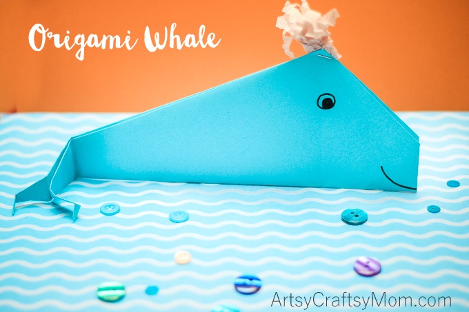 Here's an origami whale that is easy to fold. Make a splash and have a whale of a time with this DIY ocean craft that's perfect for little kids