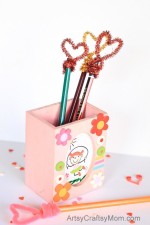 Easy Heart-Shaped Pencil Toppers For Valentines Day
