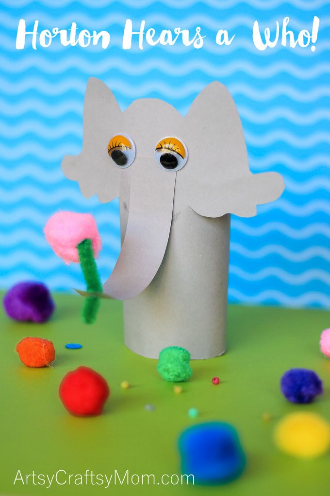 Celebrate Dr. Seuss' birthday themed day filled with our Horton Hears a Who Dr Seuss Craft, book, and of course, the movie. Easy paper elephant holding a pink clover