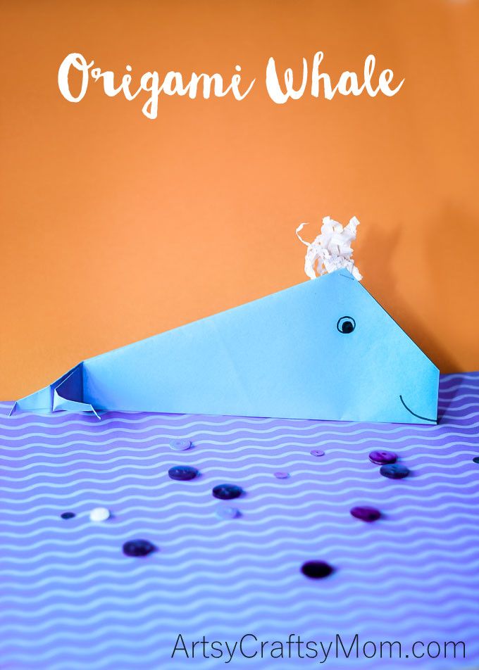 Here's an origami whale that is easy to fold. Make a splash and have a whale of a time with this DIY ocean craft that's perfect for little kids