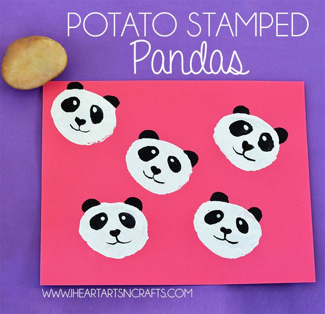 potato stamped panda