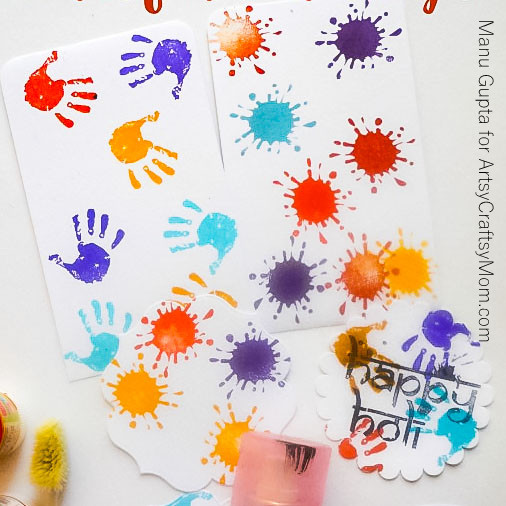This Holi, add a touch of handmade love to your gifts and sweets by making Colorful Holi Gift Tags for the gifts - Paint splatter, Colorful and joyous to celebrate the Indian festival of colors in style