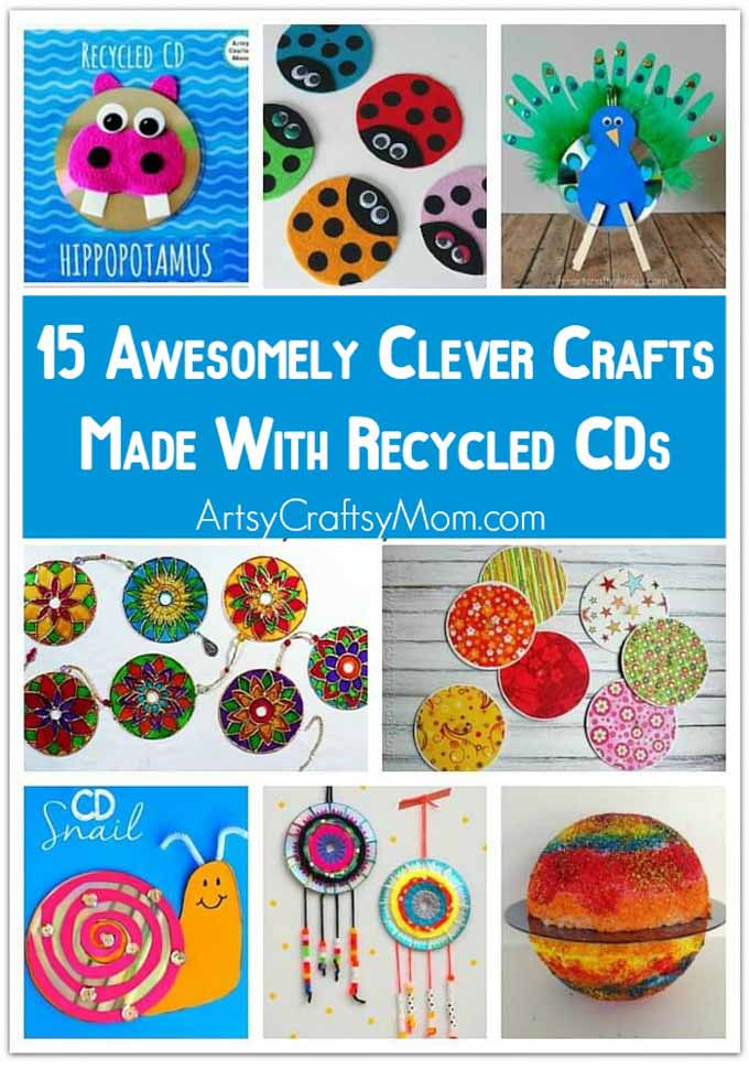 15 Awesomely Clever Crafts made with Recycled CDs