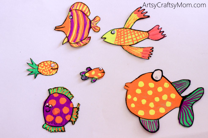 Hooray For Fish! Art Activity Using Chalk Markers - Explore the imaginary and colorful fish with our fun art activity using Chalk Markers