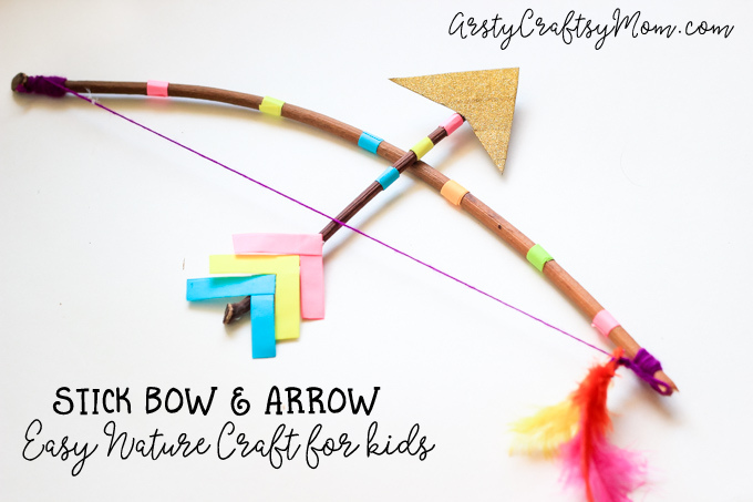 Make a Stick Bow and Arrow Craft for kids with a twig & some yarn. Now all that's left to do is test out your DIY bow and arrow with a little target practice! Perfect as a cupid bow and arrow costume prop or a fun Nature craft. 