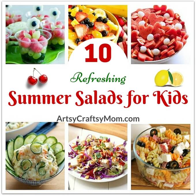 Kids prefer eating light in summers and Moms don't want to spend hours in a hot kitchen! Make everyone happy with these 10 fresh summer salads for kids.