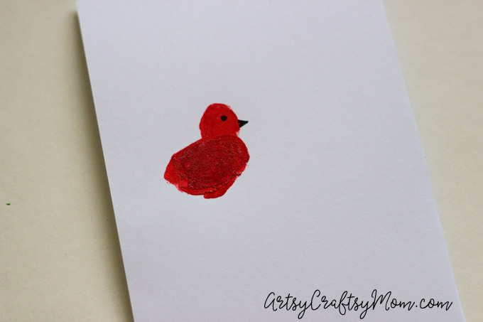 DIY Super Cute Fingerprint Bird Mother's Day Card-4