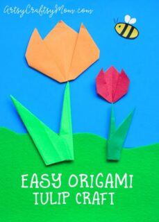 Easy Origami Tulip Craft for Kids - Artsy Craftsy Mom