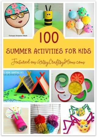 Check out our ultimate list of 100 Summer Crafts & Activities for Kids - Perfect Summer Camp at home Ideas including crafts, printables and more! #Summercraft #artsycraftsymom #summercamp #summerkidscrafts