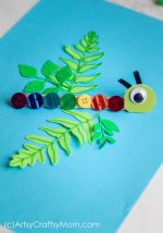 Make A Rainbow Caterpillar Button Craft