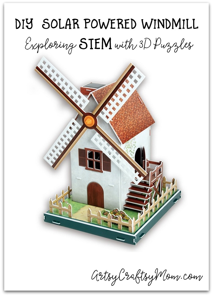 DIY SOLAR POWERED WINDMILL - The Solar Powered Windmill is a classic summer craft. This 3D puzzle from Cubicfun helps kids assemble and build a working windmill that harnesses the solar energy into mechanical energy: Awesome STEM Project