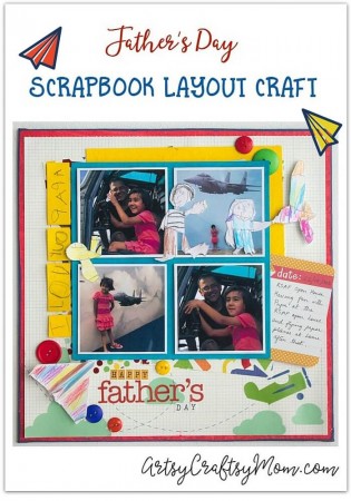Turn your kids' artwork into something special for Dad - make a one-of-a-kind, customized Father's Day Scrapbook Layout!