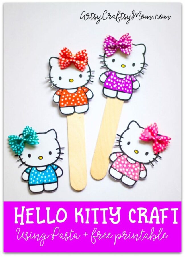 Hello Kitty Craft Pasta Bookmarks