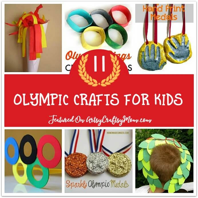 The 11+ Best Olympic Crafts Ideas for kids - Activities & Ideas for Winter Olympics - Olympic Ring Printing, Flags, medals, Olympic Rings, Olive Leaf Crown.