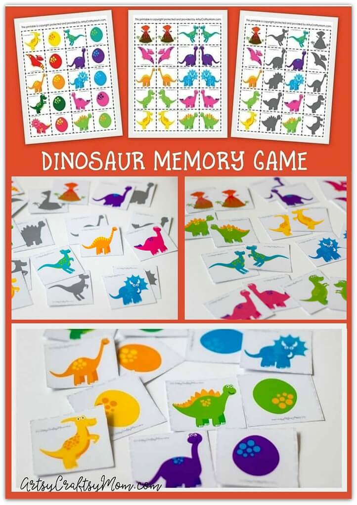 A great way to develop your child's memory is by playing a memory game! Get ready to have some fun with our 3-in-1 Dinosaur Memory Game Printables!