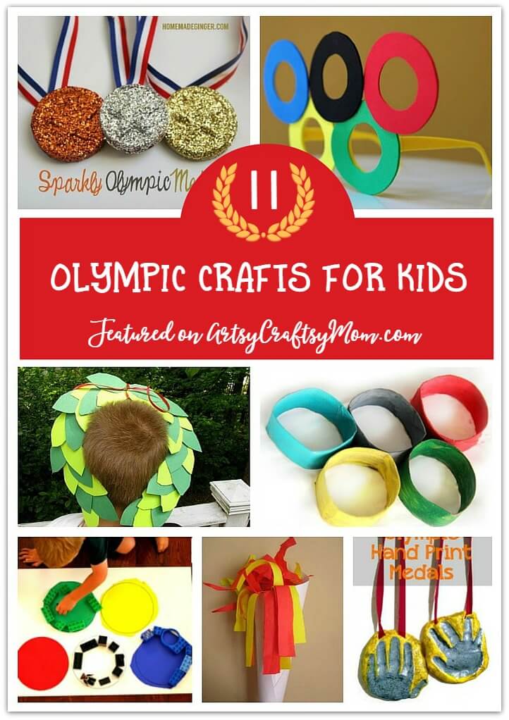 The 11+ Best Olympic Crafts Ideas for kids - Activities & Ideas for Winter Olympics - Olympic Ring Printing, Flags, medals, Olympic Rings, Olive Leaf Crown.