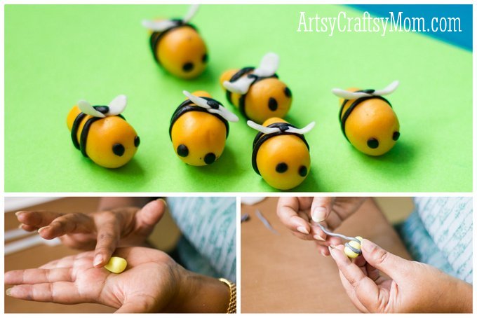 Super Easy Clay Bee Tic Tac Toe craft for kids - learn how to make a very cute tic tac toe game with easy step by step photos to guide you through! - ArtsyCraftsyMom.com