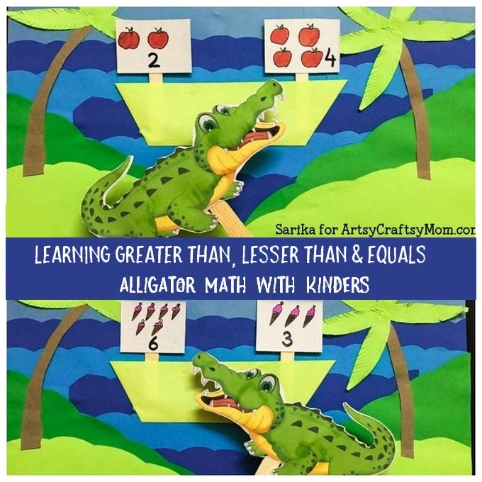 Learning Greater Than, Less Than, and Equals with Alligator Math - kids have fun with the alligator mouth representing the less than and greater than signs.