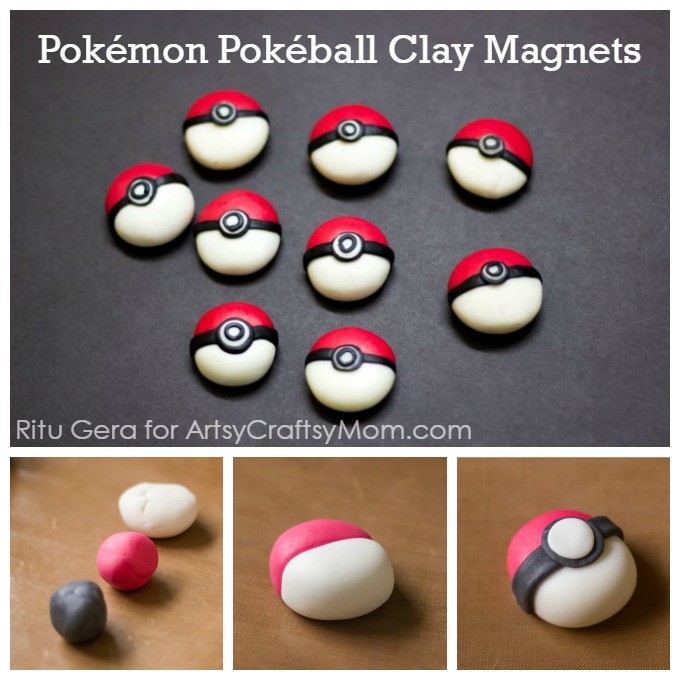 DIY Pokémon Pokéball Clay Magnets1