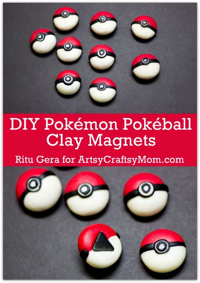20 Awesome DIY Fridge Magnets for Kids and Teens 3 DIY Pokemon Pokeball Clay Magnets3