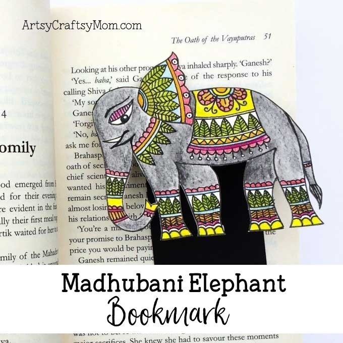Madhubani elephant bookmark 2