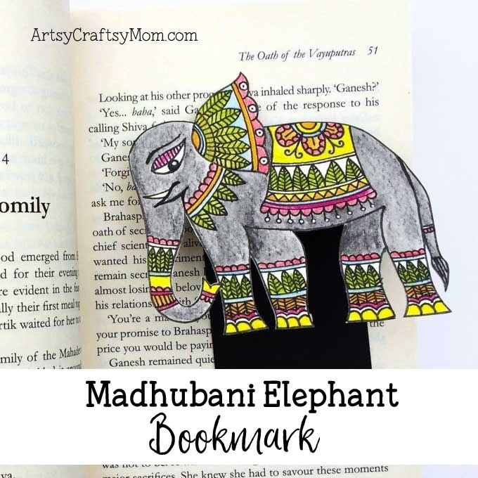 Madhubani elephant bookmark-2