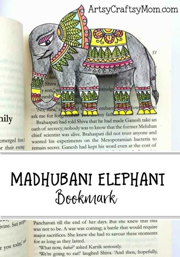 Madhubani elephant bookmark1