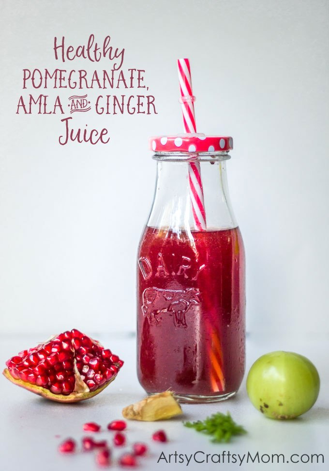 Healthy Pomegranate, Amla & Ginger Juice with Kent Cold Pressed Juicer - The sourness of Amla, perfectly matches the intensity of pomegranate, while enhancing the spiciness of ginger – this juice is the perfect thing to help wake you up, boost your immune system, and simply make you feel alive!