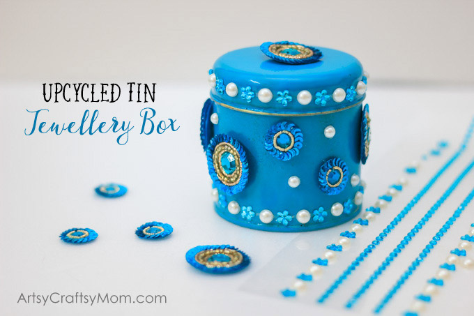 Kidmade Upcycled Tin Jewellery Boxes - use these boxes to store small knick-knacks & jewellery or even as a handmade birthday, Mother's Day or holiday gift.