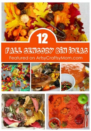 Fall is full of beautiful colors and smells all around! Make the most of this season with some fun fall sensory bin ideas for kids to touch, see and play!