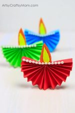 Accordion Fold Diwali Paper Diya Craft