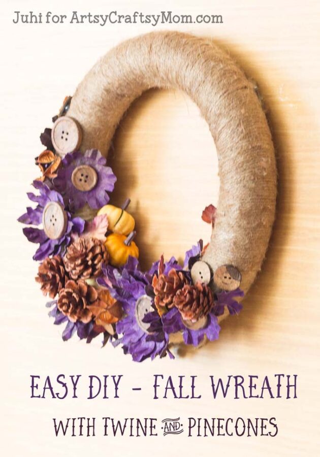 Easy DIY Fall Wreath with Twine and Pinecones 1 5