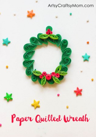 Learn How To Make A Beautiful Quilled Wreath Ornament for Christmas - using the Paper Quilling Marquis fold technique
