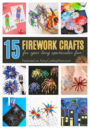 Check out 15 Sparkling Firework Crafts that are fun, flame-free, kid-friendly ideas perfect for New Year’s Eve, 4th July, Diwali, or even Bonfire Night!