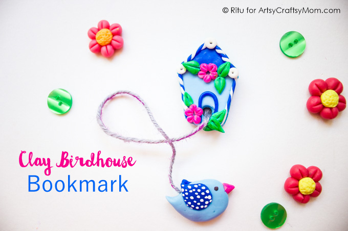 Book lovers love something else besides books - bookmarks! Gift your loved ones a handmade clay birdhouse bookmark this holiday season!