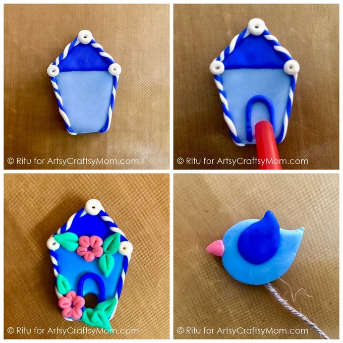 Book lovers love something else besides books - bookmarks! Gift your loved ones a handmade clay birdhouse bookmark this holiday season!