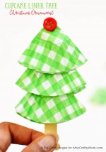 DIY Easy Cupcake Liner Tree Christmas Ornament