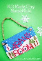 Winter themed Kid-Made Clay Nameplate