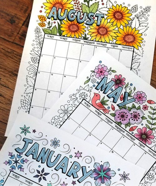 10 Free Printable Calendar Pages for Kids for 2020/2021