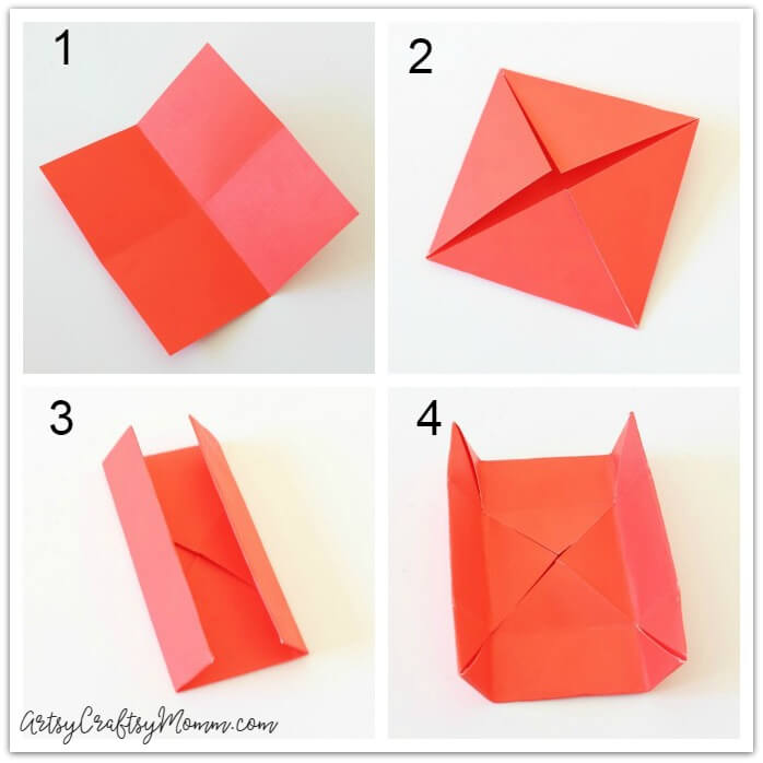 This DIY Origami Gift Box is perfect for Valentine's Day! Fill it with small gifts, candy and a cute message straight from the heart!