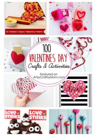 100 Valentines Day Crafts, that include decor ideas, handmade cards, crafts, DIY gifts and so much more!