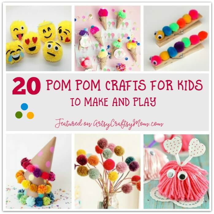 Pom poms are so fluffy and colorful! Here are 20 Pretty Pom Pom Crafts for Kids to make and have fun playing with afterward!