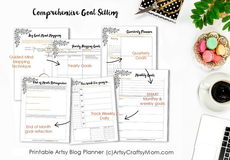 Start 2018 with a bang with the Artsy Blog Planner 2018 - Over 270 pages of checklists, daily, weekly, monthly planners, calendars + 14 full-page coloring elements to help you build a year of killer content while providing hours and hours of stress relief, mindful calm, and fun, creative expression.